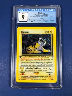 CGC 9 Raikou 13/64 Neo Revelation 1st Edition Mint Holo - Image 1
