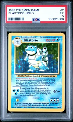 1999 POKEMON GAME #2 BLASTOISE-HOLO PSA 5 - Image 1