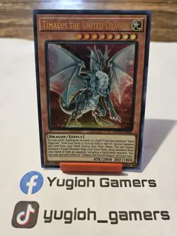 Yu-Gi-Oh Timaeus The United Dragon BACH 1st Edition Ultra Rare Light Played - Image 1