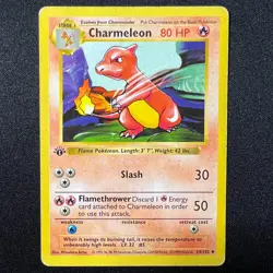 🔥 Charmeleon 24/102 – 1999 Base Shadowless 1st Edition – Pokemon Cards – MP - Image 1