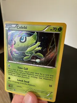 Celebi XY187 Holo Black Star Promo Pokemon Card LP - Image 3