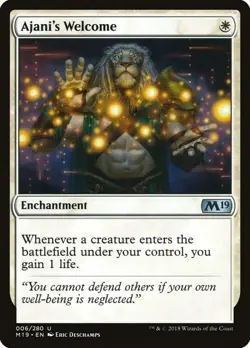 Magic The Gathering MTG AJANI'S WELCOME Core Set 2019 NM Near Mint - Image 1
