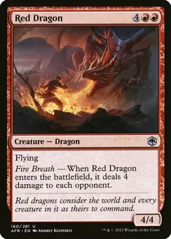 MTG D&D AFR U Red Dragon #160 PLAYSET 4x x4 - Image 1