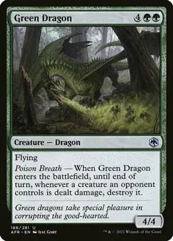 MTG D&D AFR U Green Dragon #186 PLAYSET 4x x4 - Image 1