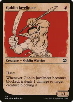 MTG D&D AFR SHOWCASE C Goblin Javelineer #318 PLAYSET 4x x4 - Image 1