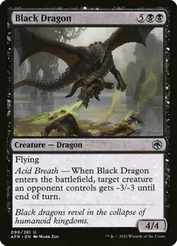 MTG D&D AFR U Black Dragon #090 PLAYSET 4x x4 - Image 1