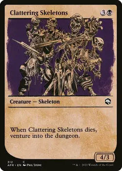 MTG D&D AFR SHOWCASE C Clattering Skeletons #312 PLAYSET 4x x4 - Image 1