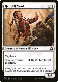 MTG D&D AFR C Half-Elf Monk #019 PLAYSET 4x x4 - Image 1