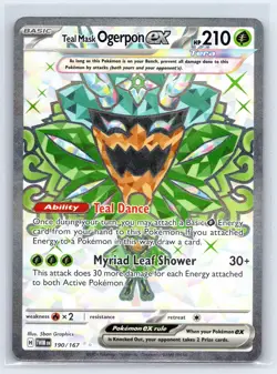 Teal Mask Ogerpon ex 190/167 Twilight Masquerade Illustration Rare Pokemon TCG - Image 1