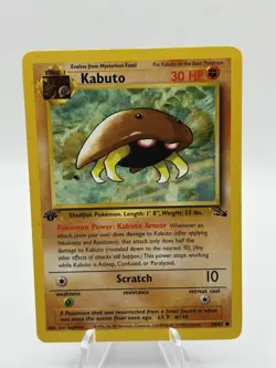 Kabuto 50/62 Fossil Regular Vintage First Edition WOTC Pokemon MP - Image 1