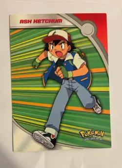 Ash Ketchum (HV1) Pokemon 2000 Topps TV Animation Edition Non Holo LP Blue Label - Image 1