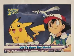 Topps Pokemon The Movie 2000 Off to Save The World Ash Pikachu - Image 1