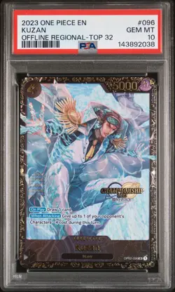 2023 ONE PIECE PROMOS OFFLINE REGIONAL-TOP 32 #096 KUZAN PSA 10 - Image 1