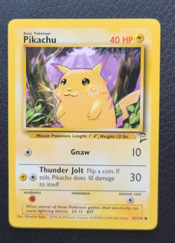 Pikachu 87/130 Base Set 2 Common Pokemon Card TCG Vintage NM - Image 1