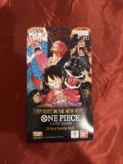 One Piece EMPERORS IN THE NEW WORLD English Sleeved Booster Pack Sealed 12-Cards - Image 1