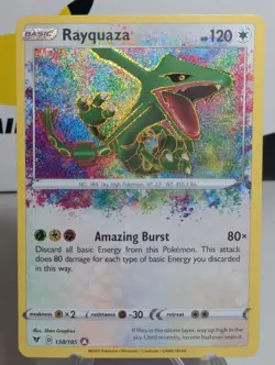 Rayquaza 138/185 SWSH04: Vivid Voltage Amazing Rare Pokemon Card - Pack Fresh! - Image 1