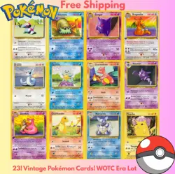 RETRO Pokemon Card Lot - 23 Authentic Wizards of the Coast Cards FREE SHIPPING - Image 1