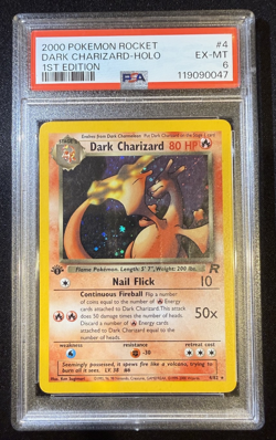 PSA 6 - DARK CHARIZARD 4/82 1st Edition Team Rocket Pokemon Card HOLO - Image 1