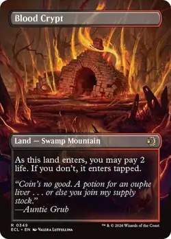 1x NM REVERSABLE BORDERLESS Blood Crypt MTG Lorwyn Eclipsed SV - Image 2