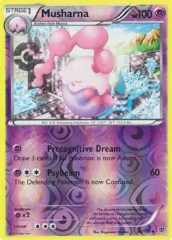 Musharna 40/101 B&W Plasma Blast REVERSE HOLO PERFECT MINT! Pokemon - Image 1
