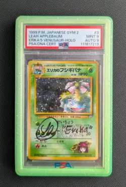 PSA 9 Auto 9 Erikas Venusaur Holo Gym Japanese Pokemon Card Leah Applebaum Pop 6 - Image 2