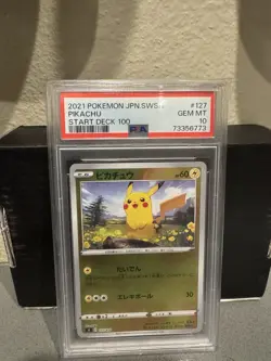 2021 Pokemon PSA 10 JPN SWSH Pikachu Start Deck 100 127/414 - Image 1