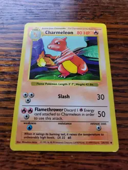 PL Pokemon TCG Charmeleon Base Set 24/102 Regular Shadowless Uncommon - Image 1
