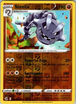Pokemon TCG Steelix SWSH Fusion Strike 139/264 Reverse Holo Rare Card NM - Image 1