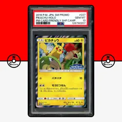 Pokemon PSA 10 Pikachu Holo 227/SM-P Friendly Shop Camp Promo Japanese - Image 1