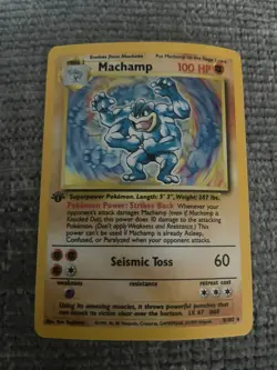 Pokemon TCG Machamp 100HP Base Set 8/102 1st Edition Holo Rare Best Fighter - Image 2