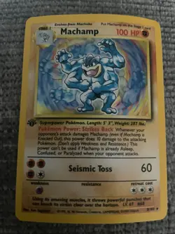 Pokemon TCG Machamp 100HP Base Set 8/102 1st Edition Holo Rare Best Fighter - Image 5
