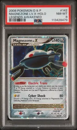 2008 POKEMON DIAMOND & PEARL LEGENDS AWAKENED #142 MAGNEZONE LV.X-HOLO PSA 8 - Image 1