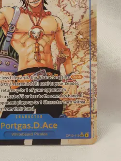 One Piece TCG Portgas.D.Ace Parallel Op13-119 Sec Rare Alt Art - Image 4