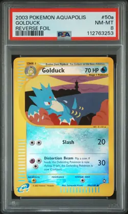 2003 POKEMON AQUAPOLIS #50a GOLDUCK PSA 8 - Image 1