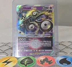 Pokemon TCG Unown VSTAR 66/195 Silver Tempest Holo Rare 2022 NM - Image 1