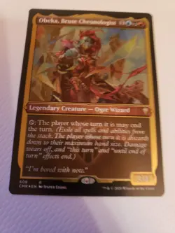 MTG COMMANDER LEGENDS OBEKA, BRUTE CHRONOLOGIST FOIL ETCHED RARE FOIL - Image 1