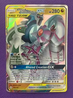 Pokemon TCG Arceus & Dialga & Palkia Tag Team GX Cosmic Eclipse 156/236 Holo - Image 1