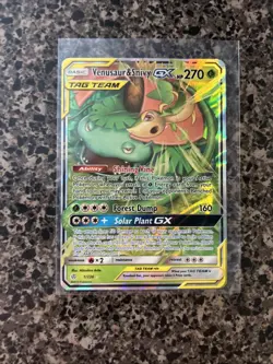 Venusaur & Snivy GX Ultra Rare Holo SM - Pokemon Cosmic Eclipse 1/236 NM - Image 1