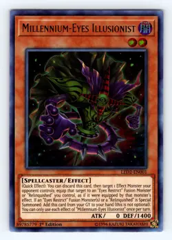 Yugioh Millennium-Eyes Illusionist LED2-EN001 Ultra Rare - NM 💎 - Image 1