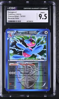 CGC 9.5 MINT+ Porygon-Z 2013 Plasma Blast 74/101 Reverse Holo Pokemon Card - Image 1