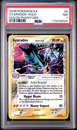 2006 POKEMON EX HOLON PHANTOMS #8 GYARADOS-HOLO PSA 7 - Image 1