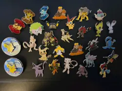 Pokemon Pin Collection, 29 original Pins, Mimkyu, Psiana, Darkrai, Mew, Pikachu - Image 1