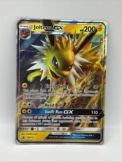 Jolteon GX SM173 Sun & Moon Ultra Rare Holo Black Star Promo Pokemon Card - Image 1