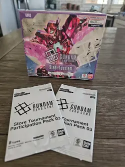 Gundam Card Game Steel Requiem GD03 English Booster Box New W/ Promo Cards Tcg - Image 1