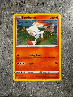 Pokemon TCG Cards Scorbunny SWSH244 Black Star Promo Holo - Image 1