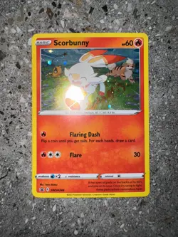 Pokemon TCG Cards Scorbunny SWSH244 Black Star Promo Holo - Image 3