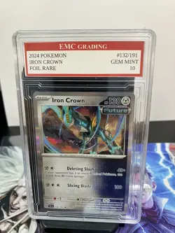 IRON CROWN #132/191 RARE FOIL Pokemon 2024 Card GRADED 10 MINT TCG CCG - Image 1
