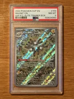 Pokemon TCG PSA 8 Magneton SVP 159 Pokemon Center Stamped Promo - Image 1