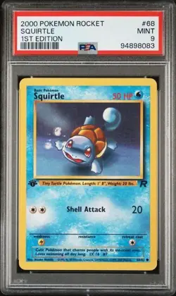 Pokemon PSA 9 Squirtle #68 1st Edition Team Rocket 2000 English - Image 2