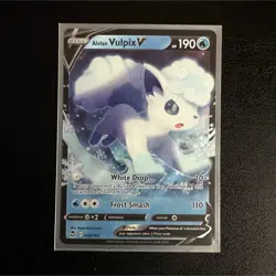 Pokemon Alolan Vulpix V Ultra Rare Sword & Shield Silver Tempest 033/195 190 HP - Image 1